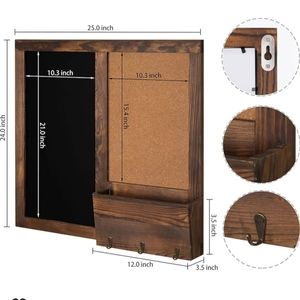Rustic wall mounted chalk board corkboard combo